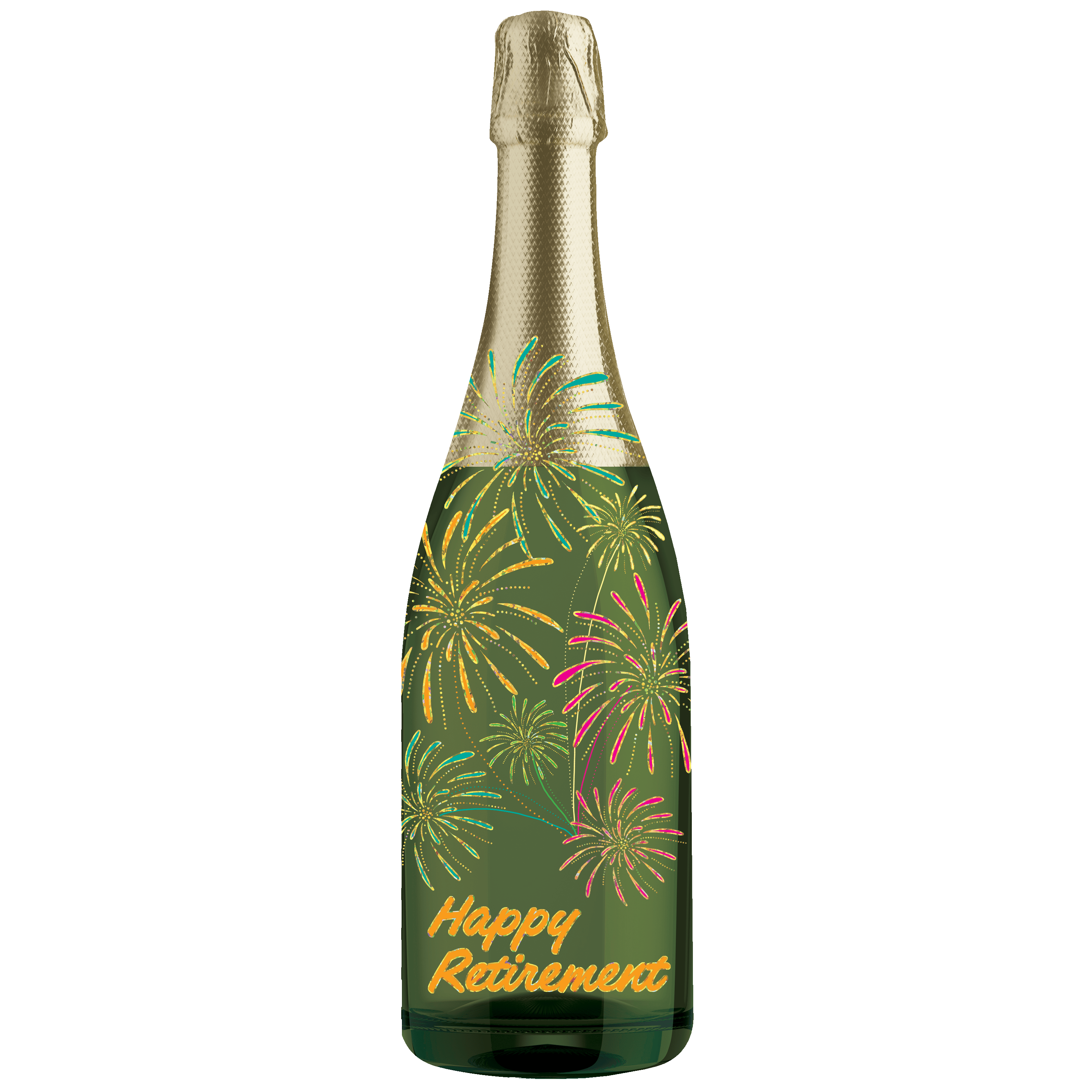 Pictura Happy Retirement champagne sound card featuring a festive design with champagne glasses and celebratory graphics.